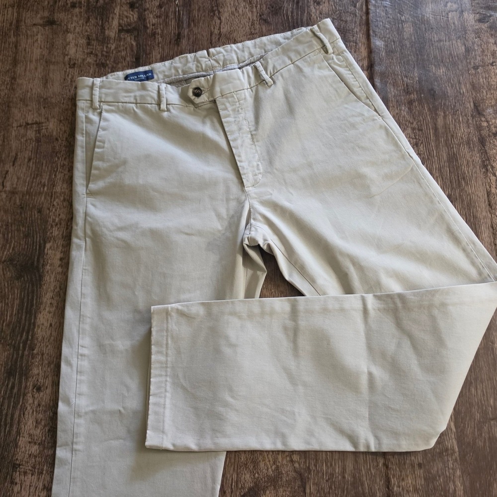 PETER MILLAR Chino Pants Mens 36 Tan Collection Cotton Stretch Twill Khaki